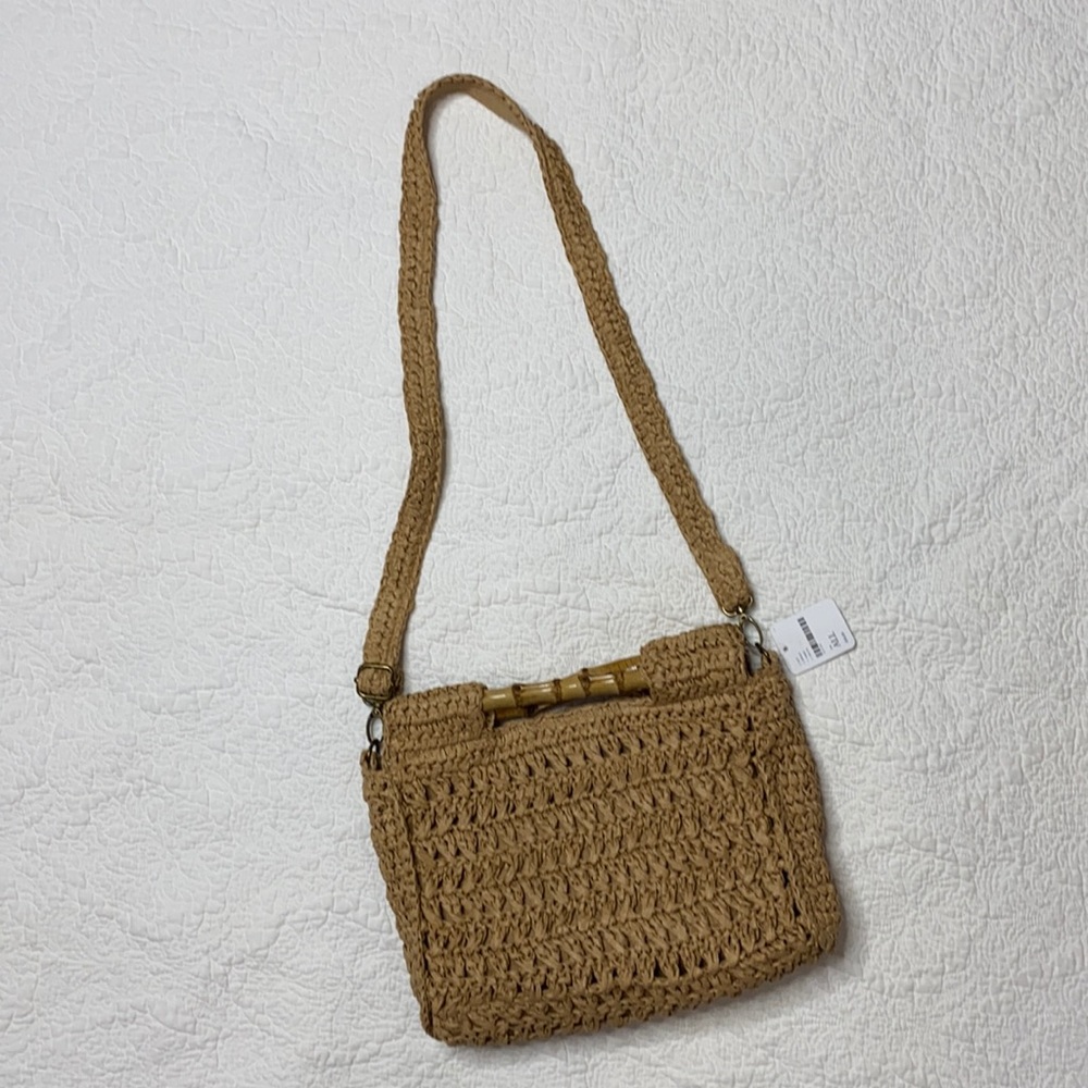 FREE PEOPLE HANDBAG WITH BAMBOO HANDLES